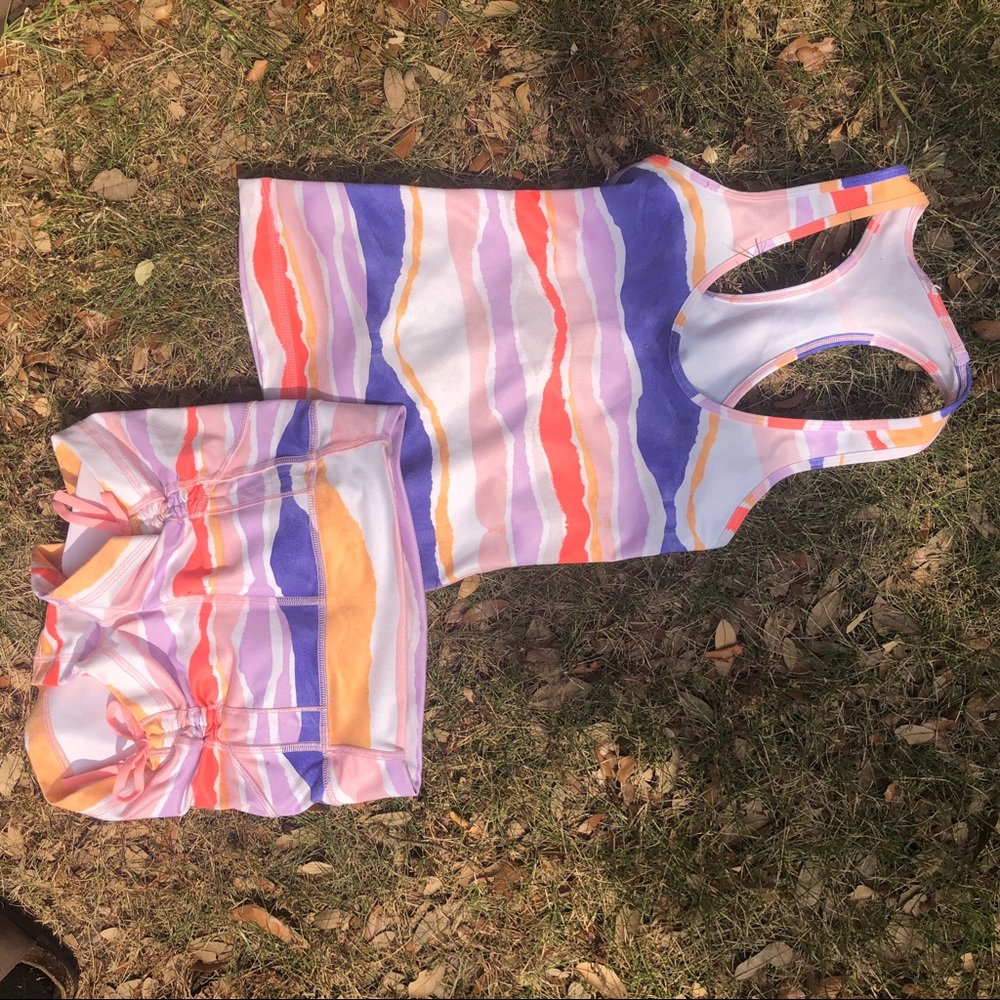 Lululemon tank top with shorts set